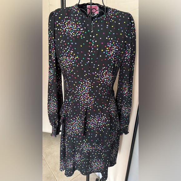 Kate Spade Confetti Print Smocked Dress, Preowned In Excellent Condition Size 4. - Picture 3 of 7